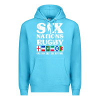 Ocean Blue rugby 6 nations england france ireland italy scotland wales t shirt Premium Hoodie - linhVisuals