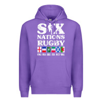 Purple rugby 6 nations england france ireland italy scotland wales t shirt Premium Hoodie - linhVisuals