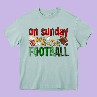 On Sunday We Watch Football Heavy Core Tee Designed By Bundleandbundleshop