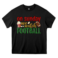 Black on sunday we watch football Heavy Core Tee - BundleAndBundleShop