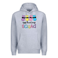 Heather Grey easter egg hunting squad kindergarten squad girls boys kids Premium Hoodie - linhVisuals