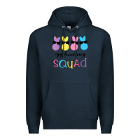 Navy easter egg hunting squad kindergarten squad girls boys kids Premium Hoodie - linhVisuals