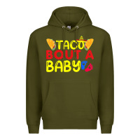 Army Green taco bout a baby pregnancy announcement cinco de mayo party t shirt Premium Hoodie - linhVisuals