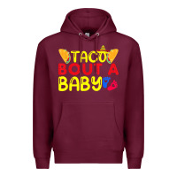Burgundy taco bout a baby pregnancy announcement cinco de mayo party t shirt Premium Hoodie - linhVisuals