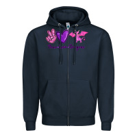 Navy Peace Love Dragons Zipper Hoodie - RanaPortraitStore