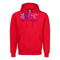 Red Peace Love Dragons Zipper Hoodie - RanaPortraitStore