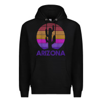 Black arizona   vintage retro cactus souvenir gift t shirt Premium Hoodie - linhVisuals
