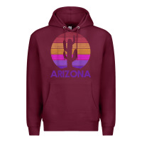 Burgundy arizona   vintage retro cactus souvenir gift t shirt Premium Hoodie - linhVisuals