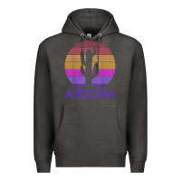 Charcoal Heather arizona   vintage retro cactus souvenir gift t shirt Premium Hoodie - linhVisuals