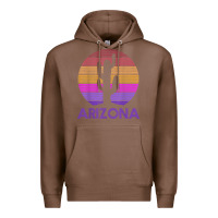 Chestnut arizona   vintage retro cactus souvenir gift t shirt Premium Hoodie - linhVisuals