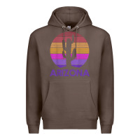 Coffee arizona   vintage retro cactus souvenir gift t shirt Premium Hoodie - linhVisuals