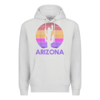 Dove Grey arizona   vintage retro cactus souvenir gift t shirt Premium Hoodie - linhVisuals