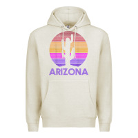 Oatmeal Heather arizona   vintage retro cactus souvenir gift t shirt Premium Hoodie - linhVisuals
