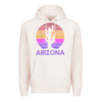Pale Pink arizona   vintage retro cactus souvenir gift t shirt Premium Hoodie - linhVisuals