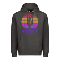 Smoke arizona   vintage retro cactus souvenir gift t shirt Premium Hoodie - linhVisuals