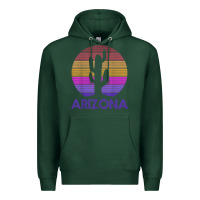 Sports Green arizona   vintage retro cactus souvenir gift t shirt Premium Hoodie - linhVisuals