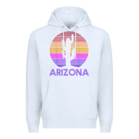 White arizona   vintage retro cactus souvenir gift t shirt Premium Hoodie - linhVisuals