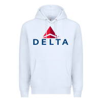 White DELTA Premium Hoodie - linhVisuals