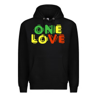 Black reggae colors t  shirtone love reggae lovers pattern t  shirt Premium Hoodie - linhVisuals