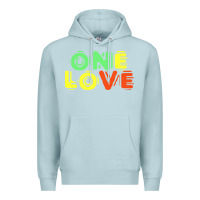 Blue Mist reggae colors t  shirtone love reggae lovers pattern t  shirt Premium Hoodie - linhVisuals