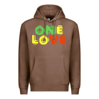 Chestnut reggae colors t  shirtone love reggae lovers pattern t  shirt Premium Hoodie - linhVisuals