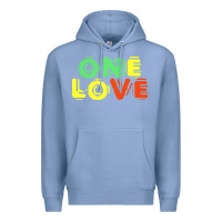Colony Blue reggae colors t  shirtone love reggae lovers pattern t  shirt Premium Hoodie - linhVisuals