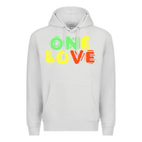 Dove Grey reggae colors t  shirtone love reggae lovers pattern t  shirt Premium Hoodie - linhVisuals