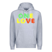 Heather Grey reggae colors t  shirtone love reggae lovers pattern t  shirt Premium Hoodie - linhVisuals