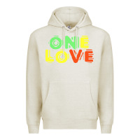 Oatmeal Heather reggae colors t  shirtone love reggae lovers pattern t  shirt Premium Hoodie - linhVisuals