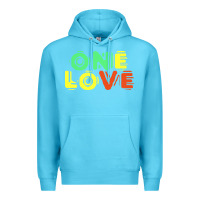 Ocean Blue reggae colors t  shirtone love reggae lovers pattern t  shirt Premium Hoodie - linhVisuals