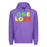 Purple reggae colors t  shirtone love reggae lovers pattern t  shirt Premium Hoodie - linhVisuals