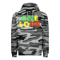 Slate Camo reggae colors t  shirtone love reggae lovers pattern t  shirt Premium Hoodie - linhVisuals