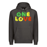 Smoke reggae colors t  shirtone love reggae lovers pattern t  shirt Premium Hoodie - linhVisuals