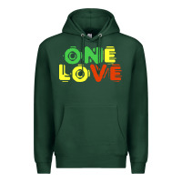 Sports Green reggae colors t  shirtone love reggae lovers pattern t  shirt Premium Hoodie - linhVisuals