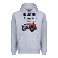 Heather Grey mountain explorer Premium Hoodie - linhVisuals