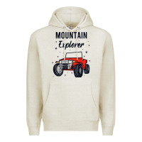 Oatmeal Heather mountain explorer Premium Hoodie - linhVisuals
