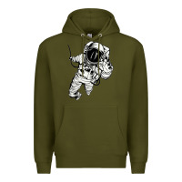 Army Green astronaut in the space Premium Hoodie - linhVisuals