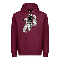 Burgundy astronaut in the space Premium Hoodie - linhVisuals
