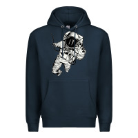 Navy astronaut in the space Premium Hoodie - linhVisuals