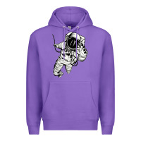 Purple astronaut in the space Premium Hoodie - linhVisuals