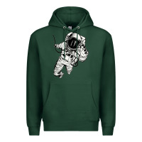 Sports Green astronaut in the space Premium Hoodie - linhVisuals