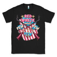 Black Red white and pew pew pew Classic Tee - FaDigitalArtStudio