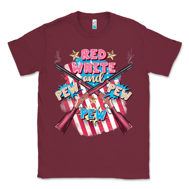 Red White And Pew Pew Pew Classic Tee by FaDigitalArtStudio | Teevron