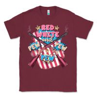 Burgundy Red white and pew pew pew Classic Tee - FaDigitalArtStudio