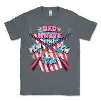 Charcoal Heather Red white and pew pew pew Classic Tee - FaDigitalArtStudio