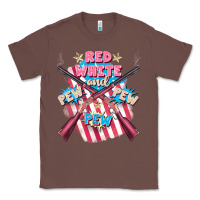 Chestnut Red white and pew pew pew Classic Tee - FaDigitalArtStudio