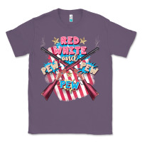Lavender Red white and pew pew pew Classic Tee - FaDigitalArtStudio