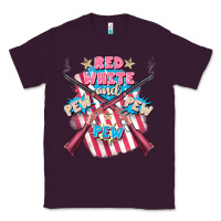 Plum Red white and pew pew pew Classic Tee - FaDigitalArtStudio