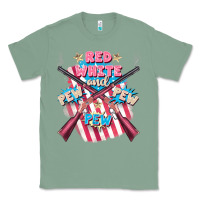 Sage Red white and pew pew pew Classic Tee - FaDigitalArtStudio