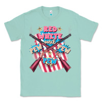 Seafoam Red white and pew pew pew Classic Tee - FaDigitalArtStudio